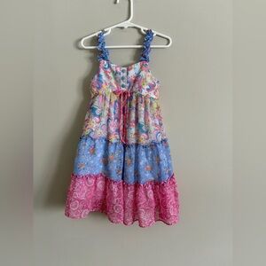 Jona Michelle Floral Tiered Sundress Girls size 5 Sleeveless Dress Floral Summer